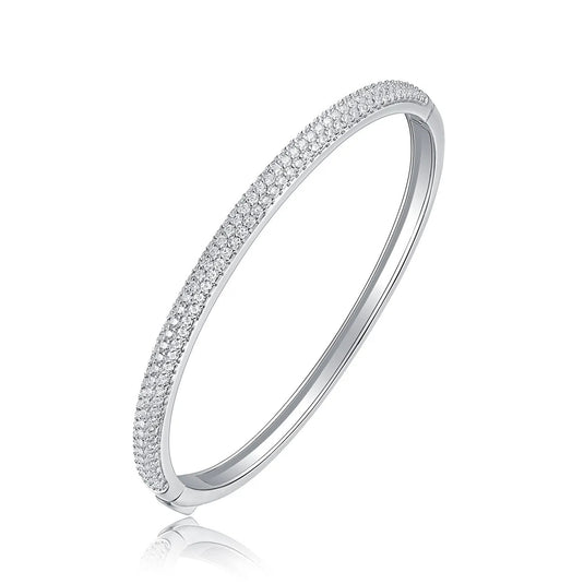 Half Pave Round Bangle