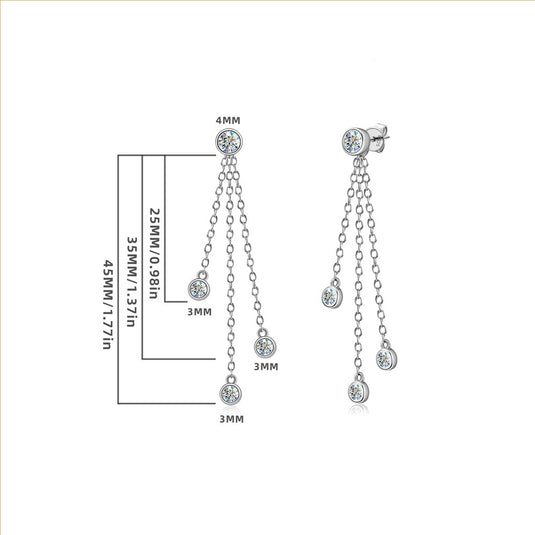 Triple Dangle Chain Earrings