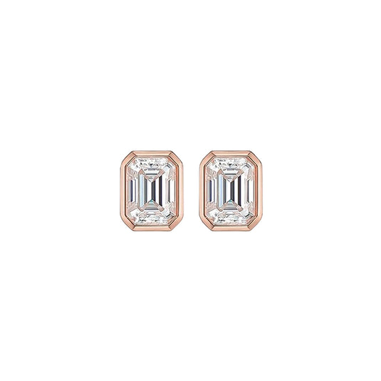 Emerald Bezel Studs