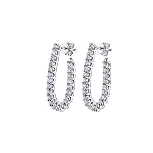 J Double Sided Hoop Earrings