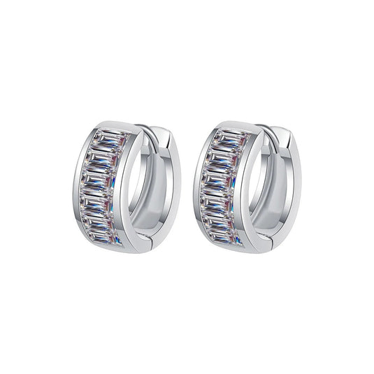 Emerald East-West Huggie Earrings