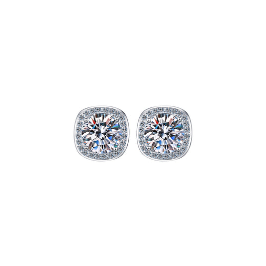 Square Halo Earring Studs