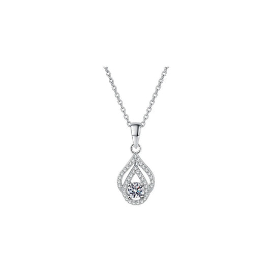 Two Halo Round Drop Pendant