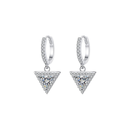 Trillion Halo Charm Earrings