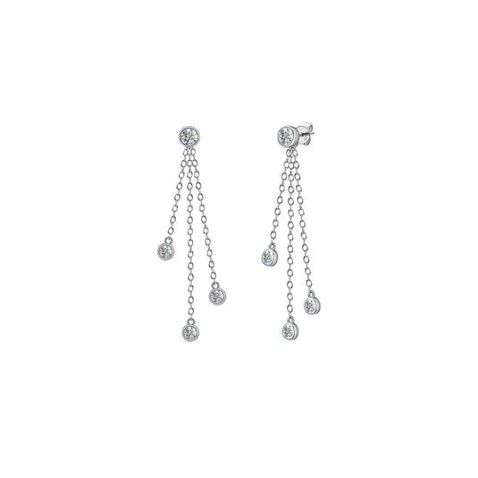 Triple Dangle Chain Earrings