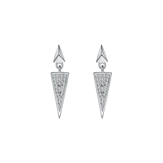 Pave Pointy Dangle Earrings