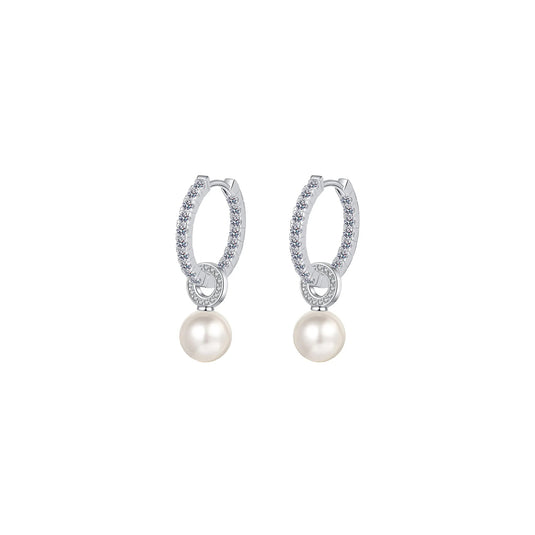 Hoop Pearl Dangle Earrings
