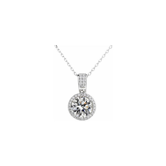 Round Halo Bail Pendant