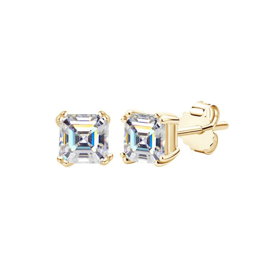 Asscher Cut Studs