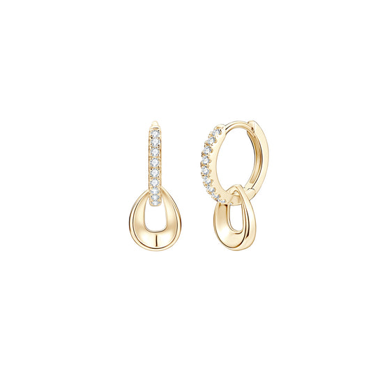 Oval Hoop Huggie Earrings