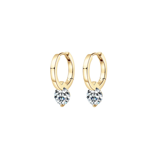 Round Charm Huggie Earrings