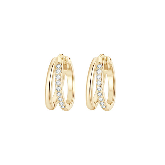 Double Hoop Huggie Earrings