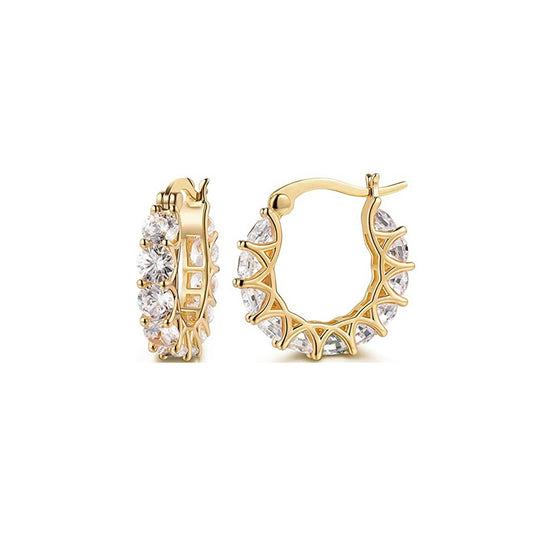Open Prong Huggie Earrings