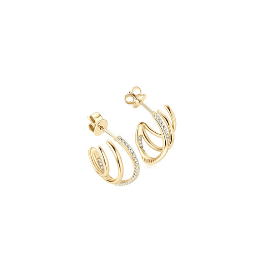 Triple Angled Huggie Earrings