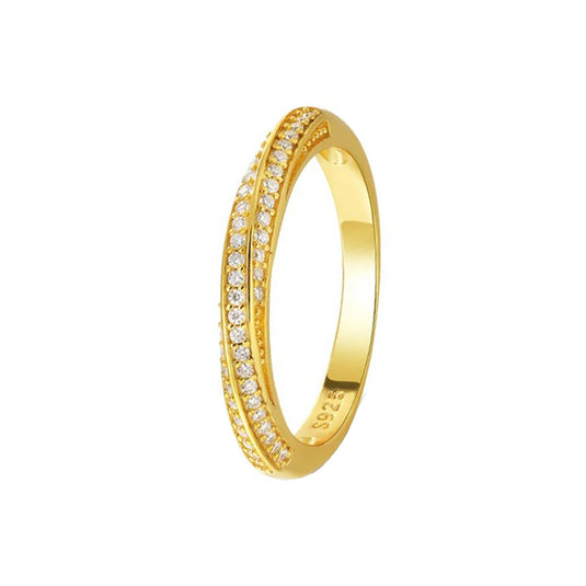Triple Twist Pave Stackable Band