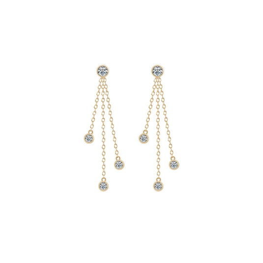 Triple Dangle Chain Earrings