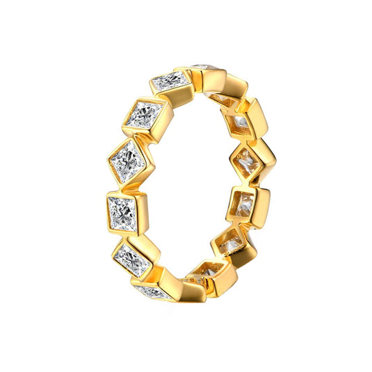 Alternating Princess Cut Eternity Band