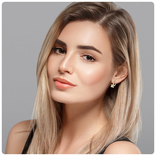 Round Drop Prong Earrings