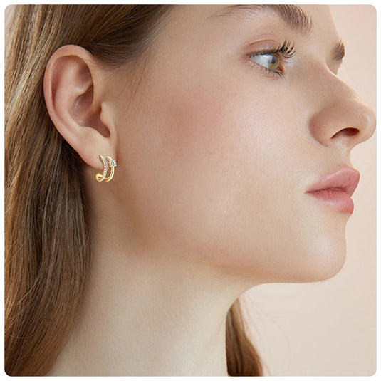 Double Sided Huggie Earrings