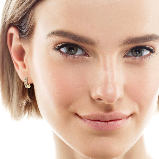 Channel Huggie Earrings