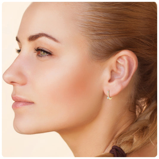 Two Bar Huggie Earrings