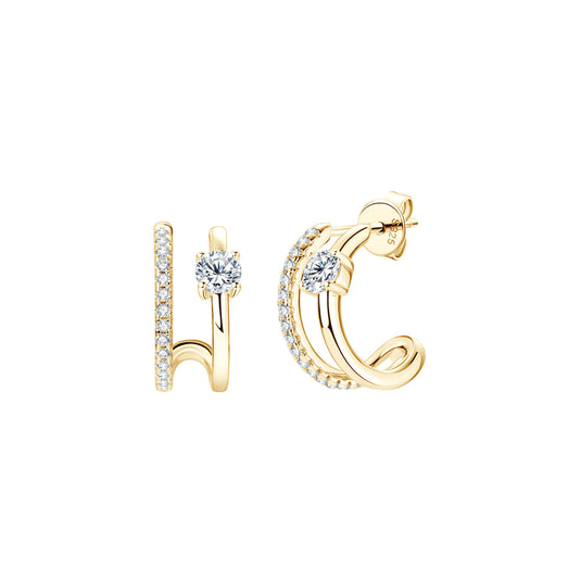 Double Sided Huggie Earrings