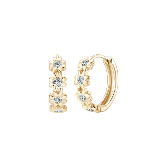 Flower Huggie Earrings