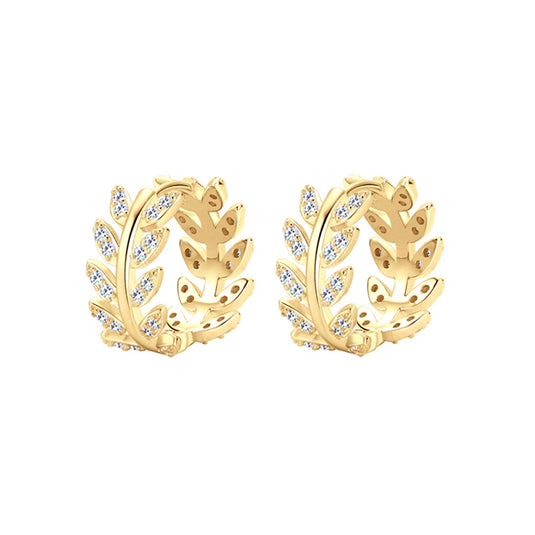 Leaf Huggie Earrings