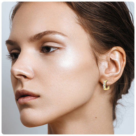 C Huggie Earrings