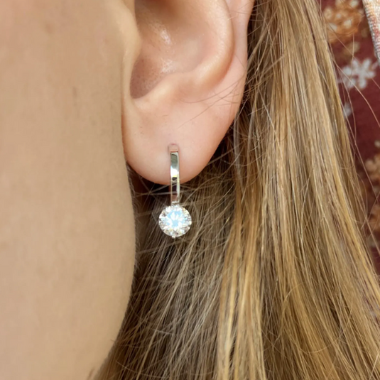 Round Charm Huggie Earrings