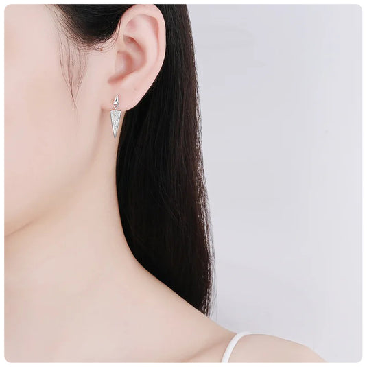 Pave Pointy Dangle Earrings