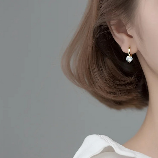 Round Charm Huggie Earrings