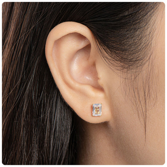 Emerald Cut Studs