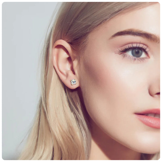 Asscher Cut Studs