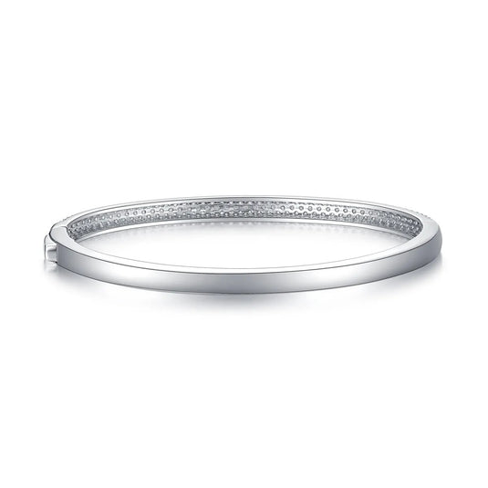 Half Pave Round Bangle