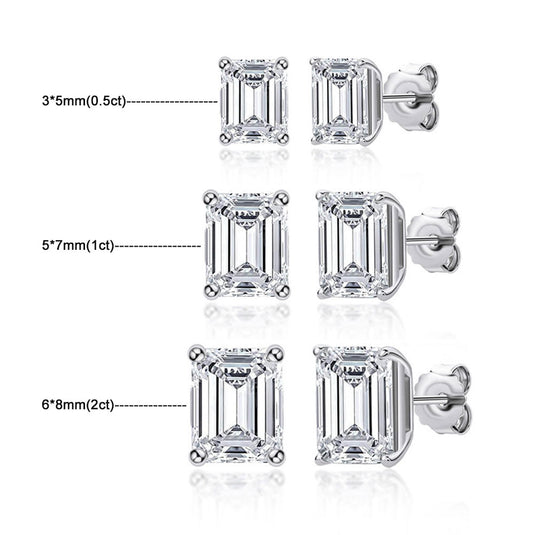 Emerald Cut Studs