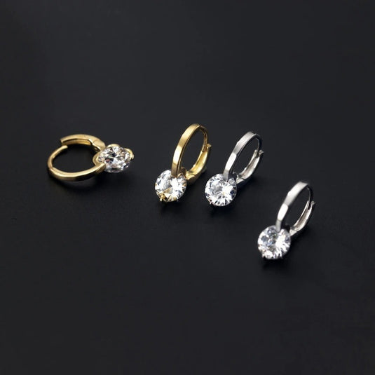 Round Charm Huggie Earrings
