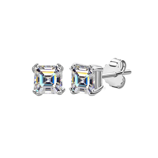 Asscher Cut Studs