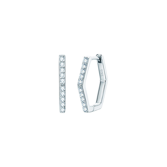 Hexagonal Huggie Earrings