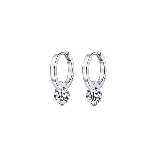 Round Charm Huggie Earrings