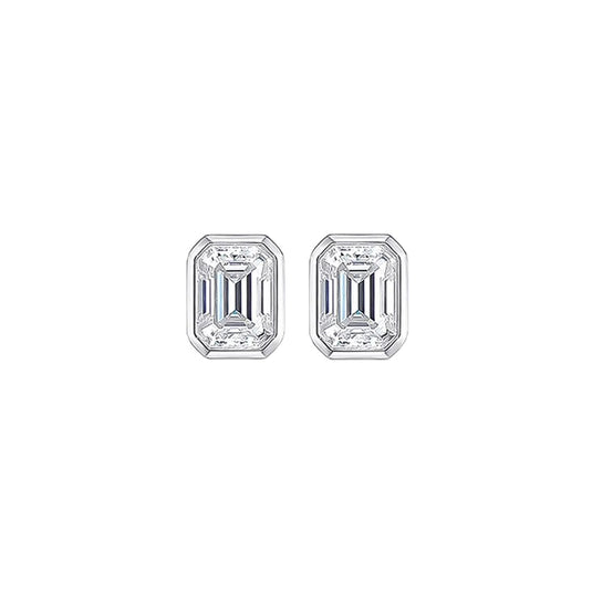 Emerald Bezel Studs