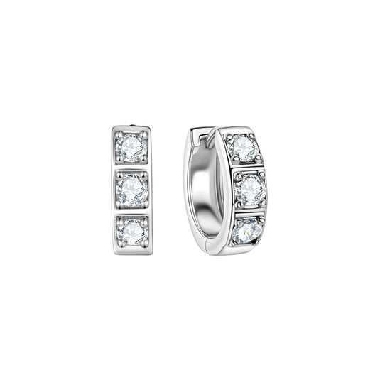 Three Round Huggie Earrings