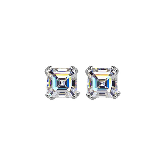 Asscher Cut Studs
