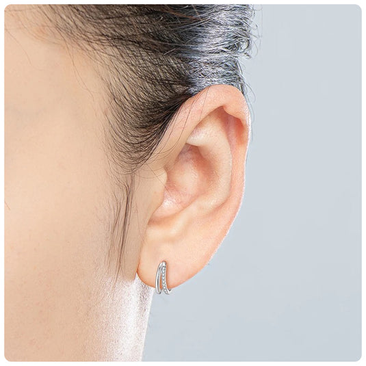 Double Hoop Huggie Earrings