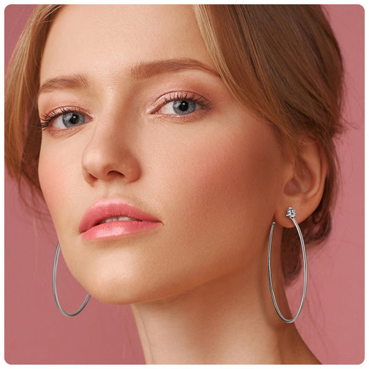 Stud Big Hoop Earrings