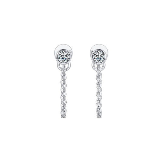 Bezel Chain Dangle Earrings