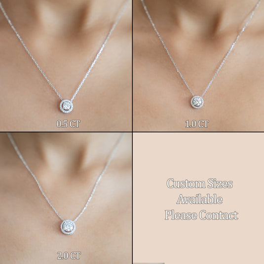 Round Halo Pendant