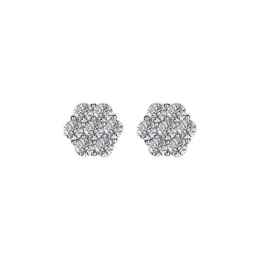 Flower Pave Stud Earrings