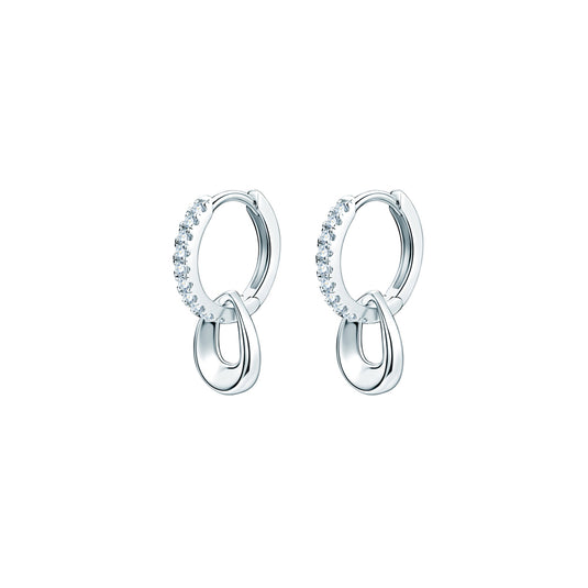 Oval Hoop Huggie Earrings