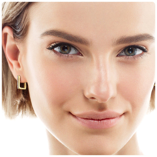 Square Huggie Earrings